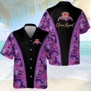 Crown Royal Canadian Whisky All Over Print 3D Flower Aloha Summer Beach Hawaiian Shirt  - Thelegend59