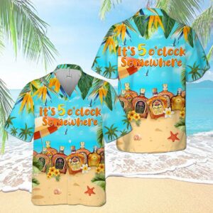 Crown Royal Collections It'S 5 O'Clock Somewhere All Over Print 3D Aloha Summer Beach Hawaiian Shirt  - Thelegend59