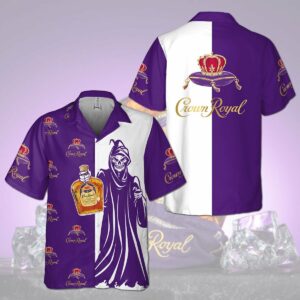 Crown Royal Death All Over Print 3D Aloha Summer Beach Hawaiian Shirt  - Thelegend59