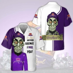 Crown Royal Haters Silence Skull All Over Print 3D Aloha Summer Beach Hawaiian Shirt  - Thelegend59