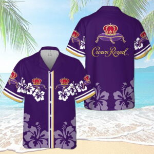 Crown Royal Hibicus All Over Print 3D Flowery Aloha Summer Beach Hawaiian Shirt  - Thelegend59