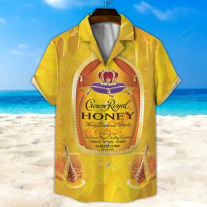 Crown Royal Honey All Over Print 3D Unisex Hawaiian Shirt And Beach Short  - Thelegend59
