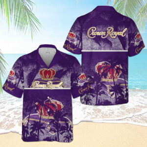Crown Royal Palm Tree All Over Print 3D Aloha Summer Beach Hawaiian Shirt  - Thelegend59