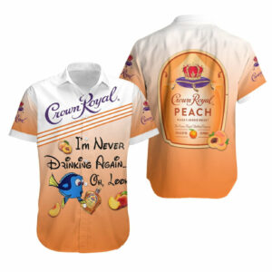 Crown Royal Peach Whiskey Gift For Fan Hawaiian Graphic Print Short Sleeve  - Thelegend59