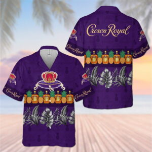 Crown Royal Pineapple All Over Print 3D Aloha Summer Beach Hawaiian Shirt  - Thelegend59