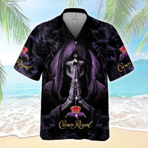 Crown Royal Praying Death All Over Print 3D Aloha Summer Beach Hawaiian Shirt  - Thelegend59