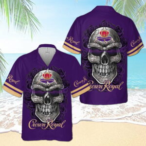 Crown Royal Skull Rose All Over Print 3D Aloha Summer Beach Hawaiian Shirt  - Thelegend59