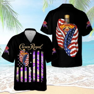 Crown Royal Usa Flag All Over Print 3D Aloha Summer Beach Hawaiian Shirt  - Thelegend59