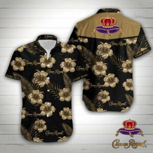 Crown Royal Whiskey Hawaiian Graphic Print Short Sleeve  - Thelegend59