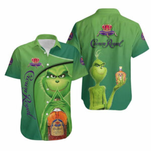 Crown Royal Whiskey X Grinch Hawaiian Graphic Print Short Sleeve  - Thelegend59