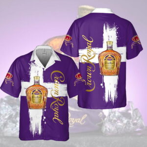 Crown Royal White Cross All Over Print 3D Aloha Summer Beach Hawaiian Shirt  - Thelegend59