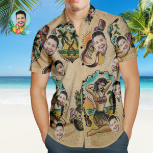 Custom Aloha Party Hawaiian Shirt Personalized Face Hawaiian Shirts  - Thelegend59