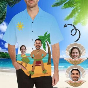 Custom Face Beach Dance Men'S All Over Print Hawaiian Shirt  - Thelegend59