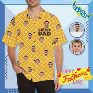 Custom Face Best Gift For Dad Men'S All Over Print Hawaiian Shirt  - Thelegend59