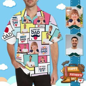 Custom Face Best Love To Dad Men'S All Over Print Hawaiian Shirt  - Thelegend59