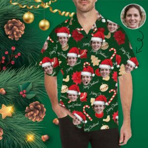 Custom Face Candies Men'S Hawaiian Shirt  - Thelegend59