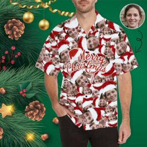 Custom Face Christmas For You Men'S All Over Print Hawaiian Shirt  - Thelegend59