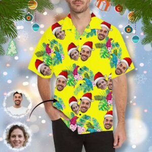 Custom Face Christmas Lover Men'S All Over Print Hawaiian Shirt  - Thelegend59