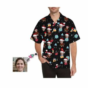 Custom Face Christmas Men'S All Over Print Hawaiian Shirt  - Thelegend59