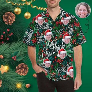 Custom Face Christmas Men'S All Over The Print Hawaiian Shirt  - Thelegend59