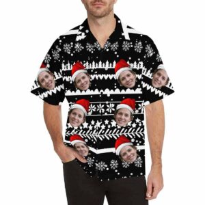 Custom Face Christmas Party Men'S All Over The Print Hawaiian Shirt  - Thelegend59