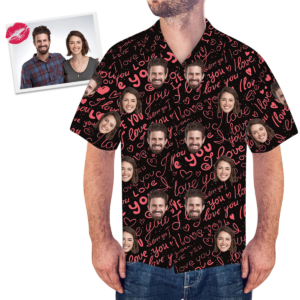 Custom Face Couple Hawaiian Shirt Expression Of Love  - Thelegend59