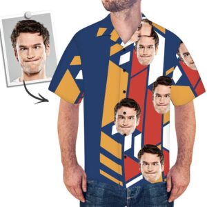 Custom Face Funky Hawaiian Shirt Abstract Button Down Hawaiian Shirtss  - Thelegend59