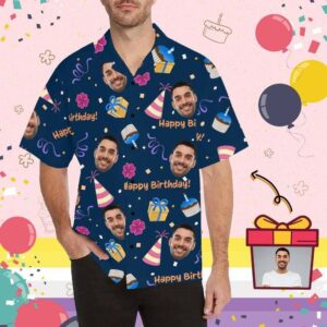 Custom Face Gift Patterns Men'S All Over Print Hawaiian Shirt  - Thelegend59