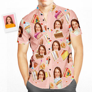 Custom Face Happy Birthday Hawaiian Shirt Cake Pattern Birthday Gifts  - Thelegend59