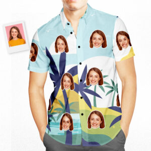 Custom Face Happy Birthday Hawaiian Shirt Seaside Skateboard Birthday Gifts  - Thelegend59