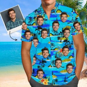 Custom Face Hawaiian Gang Style Hawaiian Shirts For Men  - Thelegend59