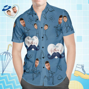 Custom Face Hawaiian Shirt All Over Print Gifts For Dad Happy Father'S Day  - Thelegend59