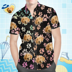 Custom Face Hawaiian Shirt All Over Print Men'S Hawaiian Shirts Dog Dad  - Thelegend59