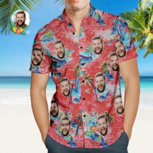 Custom Face Hawaiian Shirt Beautiful Scenery Personalized Hawaiian Shirts With Your Face  - Thelegend59