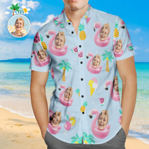 Custom Face Hawaiian Shirt Enjoy Summer Time Personalized Aloha Beach Hawaiian Shirts For Men  - Thelegend59