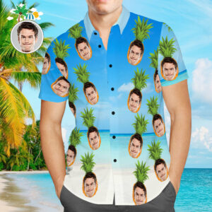 Custom Face Hawaiian Shirt Funny Pineapple Beach Hawaiian Shirts Holiday Gift  - Thelegend59