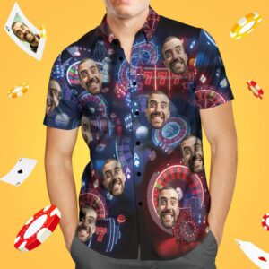 Custom Face Hawaiian Shirt Gift For Him - Poker Is War Not A Game  - Thelegend59