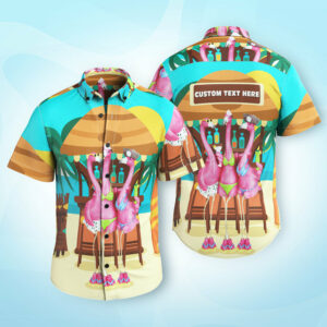 Custom Face Hawaiian Shirt Gifts For Men Flamingo Beach Bar - For Men And Women - Kids  - Thelegend59
