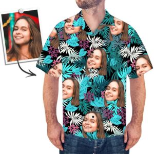 Custom Face Hawaiian Shirt Leaves - For Men And Women - Kids  - Thelegend59