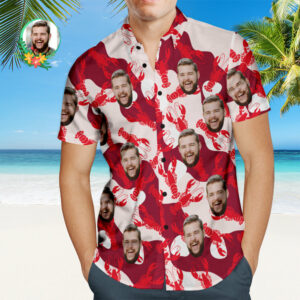 Custom Face Hawaiian Shirt Lobster Style Personalized Face Hawaiian Shirts  - Thelegend59