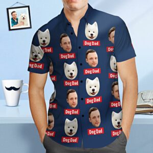 Custom Face Hawaiian Shirt Personalised Dog Dad Father'S Day Hawaiian Shirts Gift For Dad  - Thelegend59