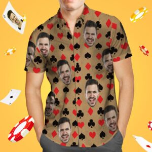 Custom Face Hawaiian Shirt Personalised Poker Hawaiian Shirts Gift For Him  - Thelegend59