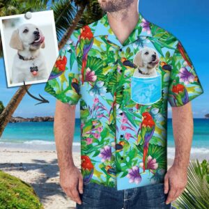 Custom Face Hawaiian Shirt Personalized Photo Fake Pocket Hawaiian Shirts Summer Time  - Thelegend59
