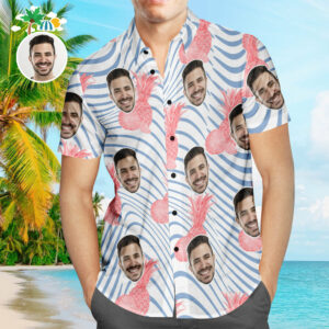 Custom Face Hawaiian Shirt Pure Pineapple Personalized Aloha Beach Hawaiian Shirts For Men  - Thelegend59