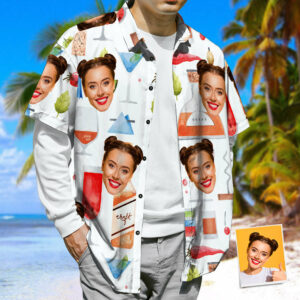 Custom Face Hawaiian Shirt Soda &Amp; Juice Casual Tropical Beach Hawaiian Shirts Unisex  - Thelegend59