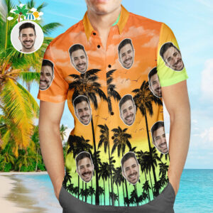 Custom Face Hawaiian Shirt Summer Fancy Colorful Personalized Aloha Beach Hawaiian Shirts For Men  - Thelegend59
