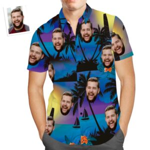 Custom Face Hawaiian Shirt Summer Holiday Party Beach Hawaiian Shirts Gift For Men  - Thelegend59