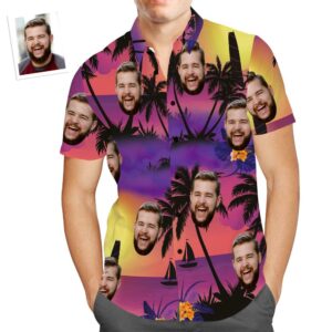 Custom Face Hawaiian Shirt Tropical Aloha Beach Hawaiian Shirts Gift For Men  - Thelegend59