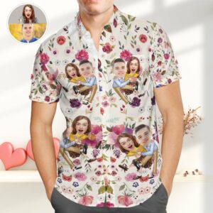 Custom Face Hawaiian Shirts - Floral Design Hawaiian Shirtss - Best Gift For Lovers  - Thelegend59