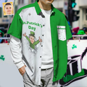 Custom Face Hawaiian Shirts - St. Patrick Hawaiian Shirts - All Over Print Hawaiian Shirts  - Thelegend59